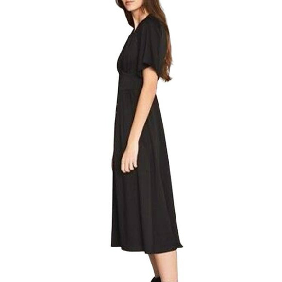 Ba&sh Pamela Dress V Neck Midi Black XS - Picture 2 of 16